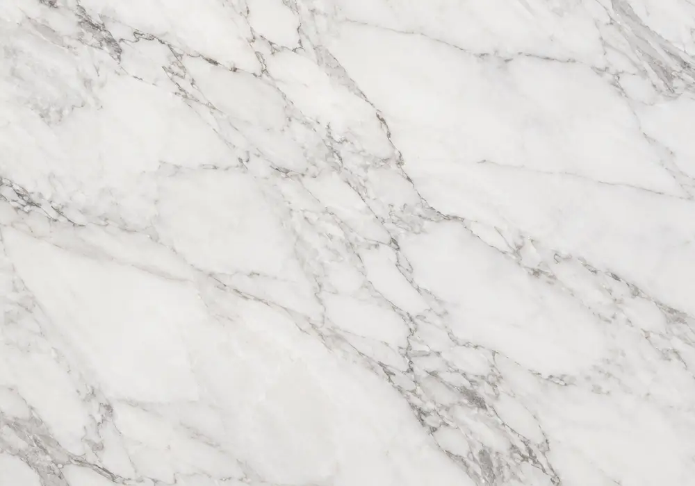 Close slab view for Arabesque marble price, showing grey and white, branching veins and soft swirls, plus fine mineral depth.