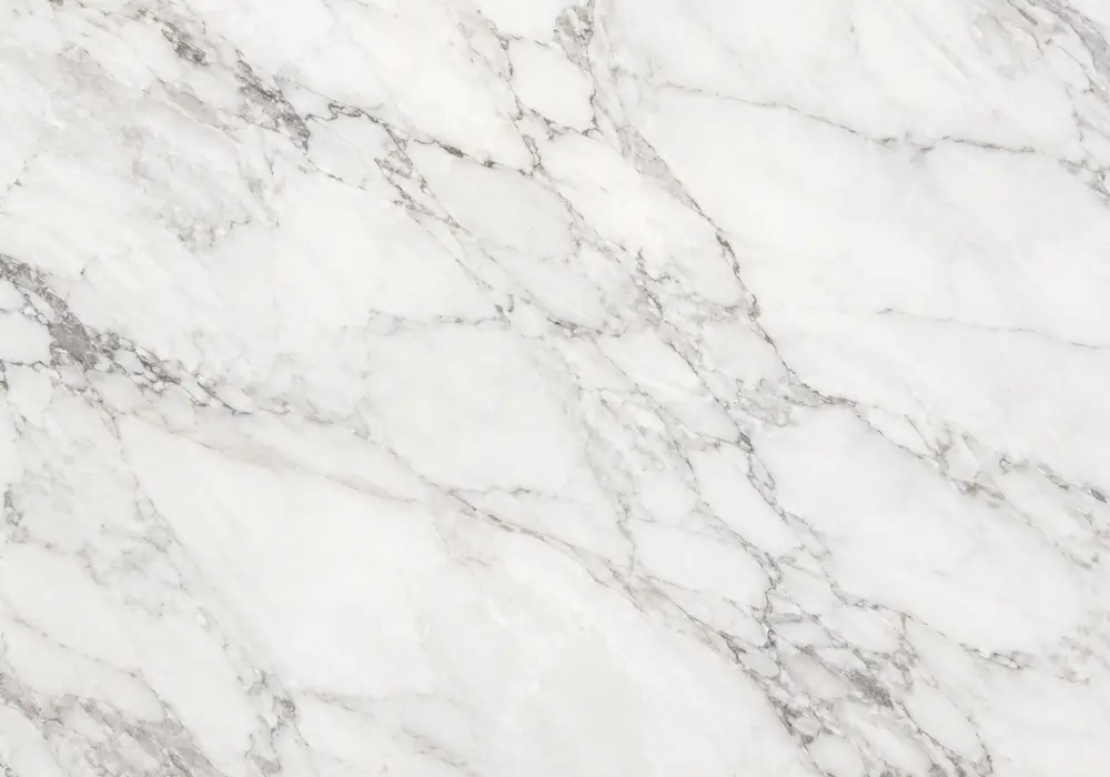 subtle linear grey veins in a luxury bathroom, showing natural slab variation, realistic finishes and architectural detail.