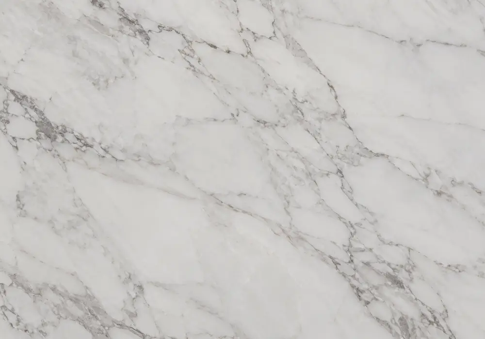 Avalanche marble contemporary feature wall with bright white stone and bold flowing grey natural veining