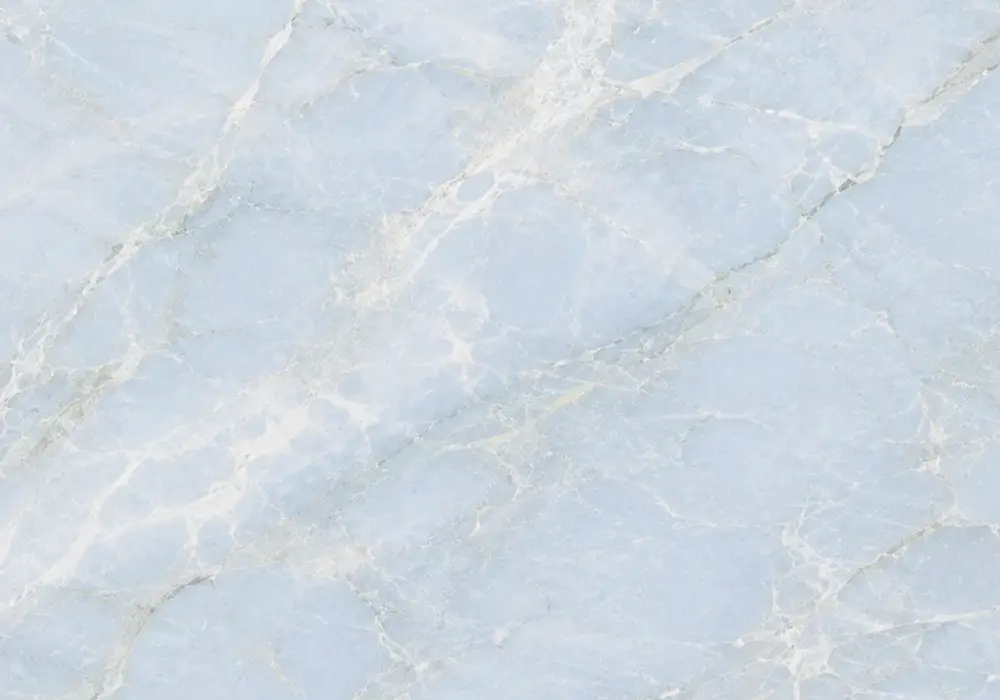 Azul Celeste marble in a luxury bathroom, with authentic veining, polished stone depth and refined architectural detailing.