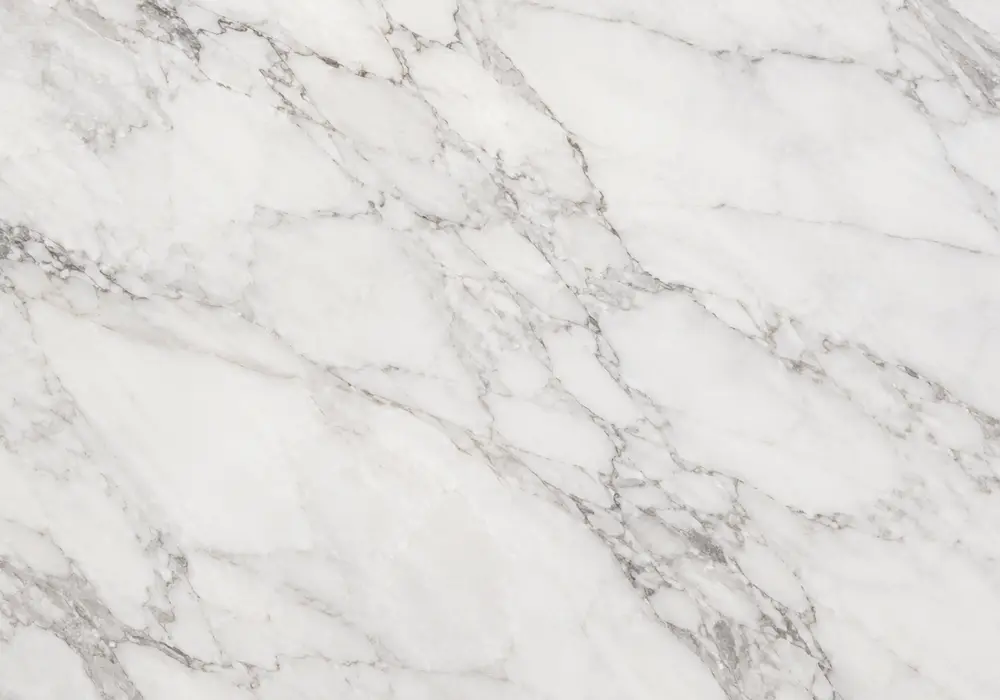 Banswara marble bookmatched wall panel with milky white stone and distinctive grey, violet and bluish veining.