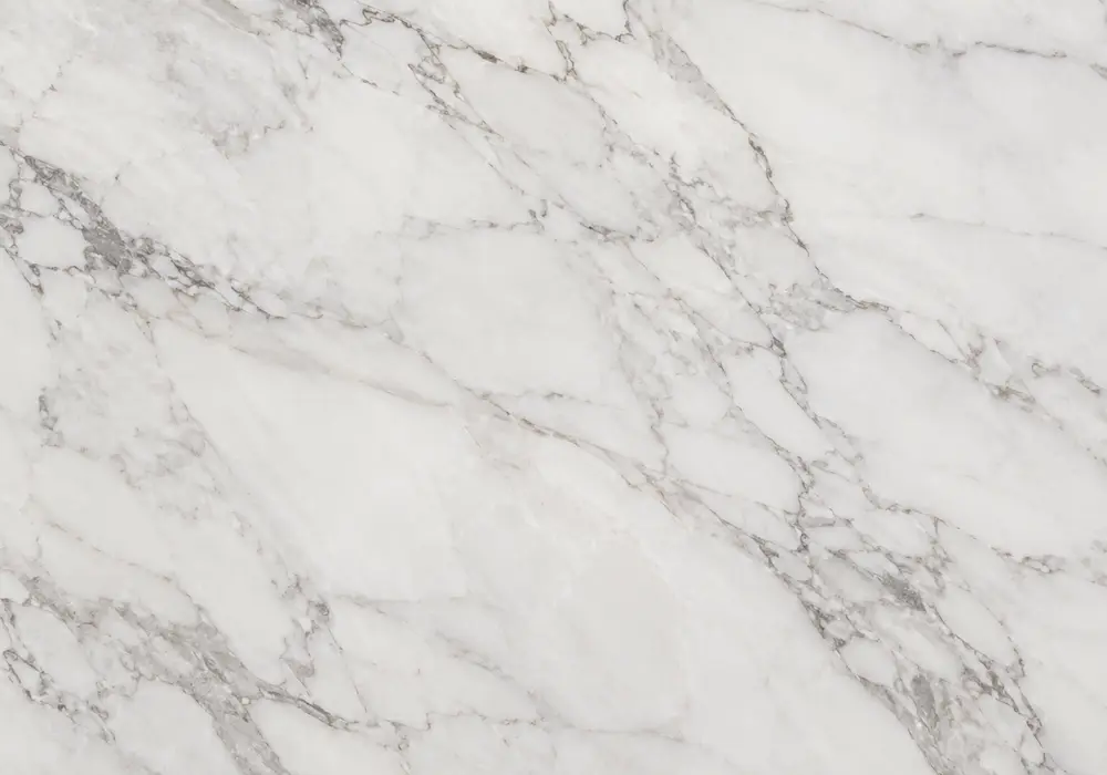 Bianco Sivec marble in a monumental public interior, with authentic veining, polished surfaces and refined interior detail.