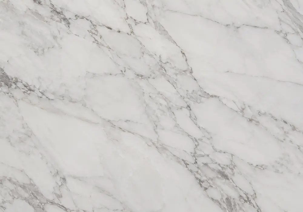 Against a jet-black field, sharp calcite ribbons and bronze accents reveal the dramatic character of Nero Marquina stone.