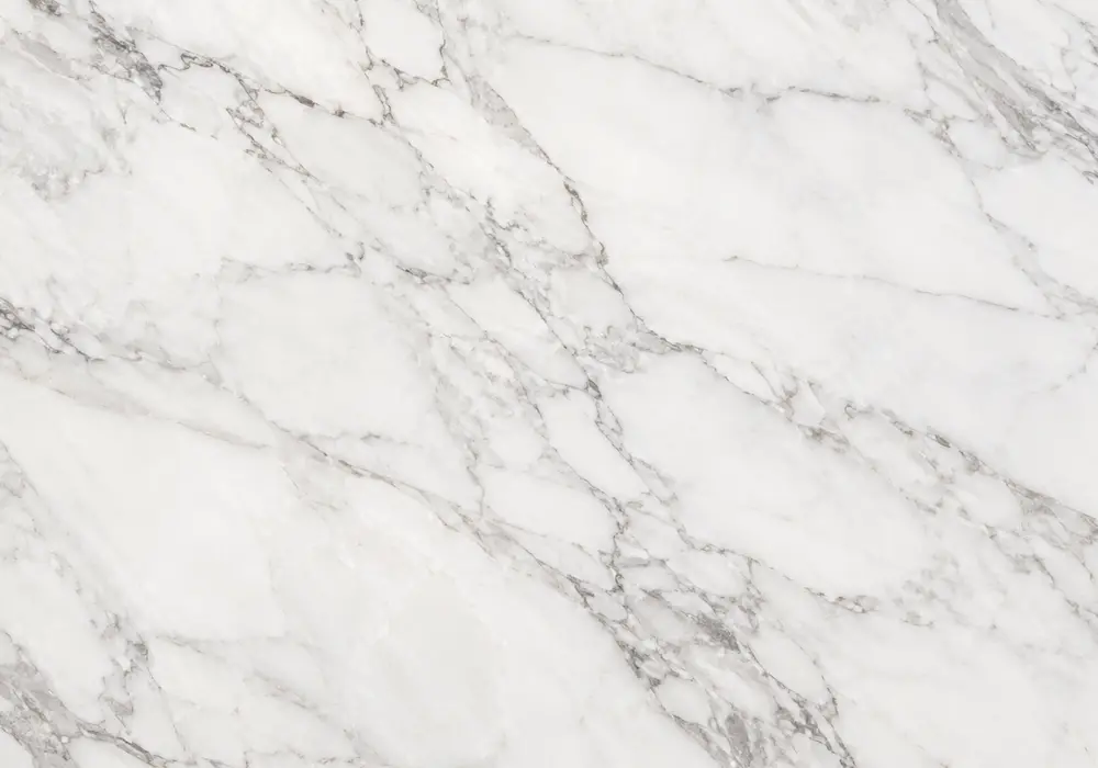 Bvlgari Marble dramatic foyer feature wall with creamy white stone and bold purple and burgundy veining.
