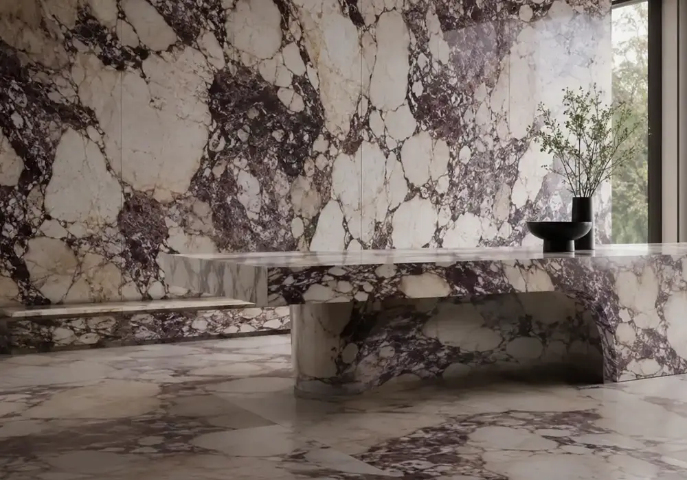 Macchia Vecchia marble featured in an ultra-luxury kitchen, with realistic stone depth and refined architectural detailing.