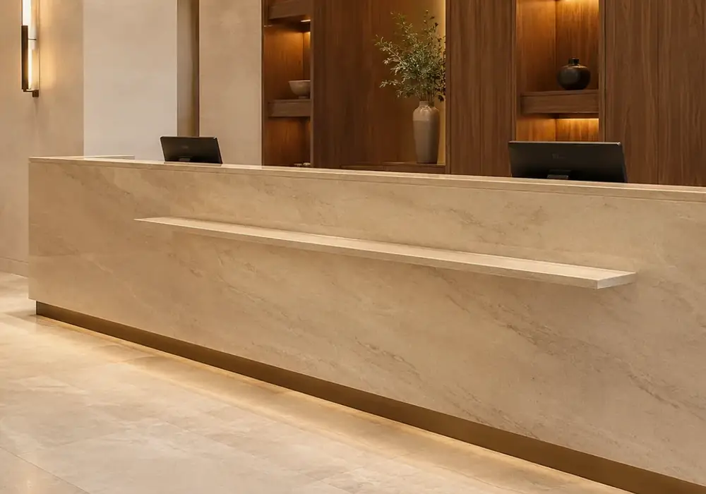 Soft cream Crema Uno Marble carries delicate pale veins and calm tonal movement typical of Turkish cream marble surfaces.