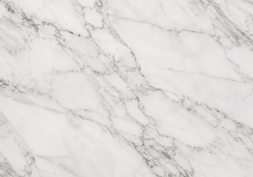 Crystal White marble luxury dining table with bright crystalline stone and subtle clean mineral texture