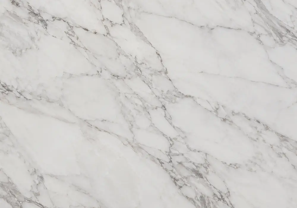Eramosa marble linear feature wall with brown-grey stone and distinctive wood-grain style horizontal veining.