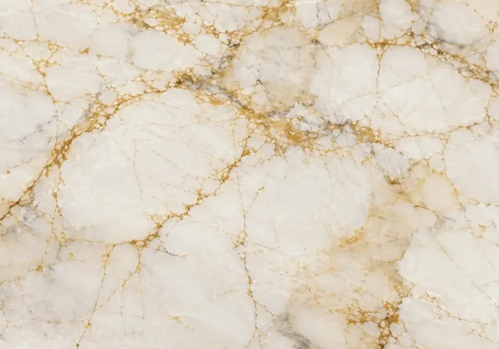 Golden Spider marble luxury console table with pale stone crossed by intricate warm gold spider-like veining.