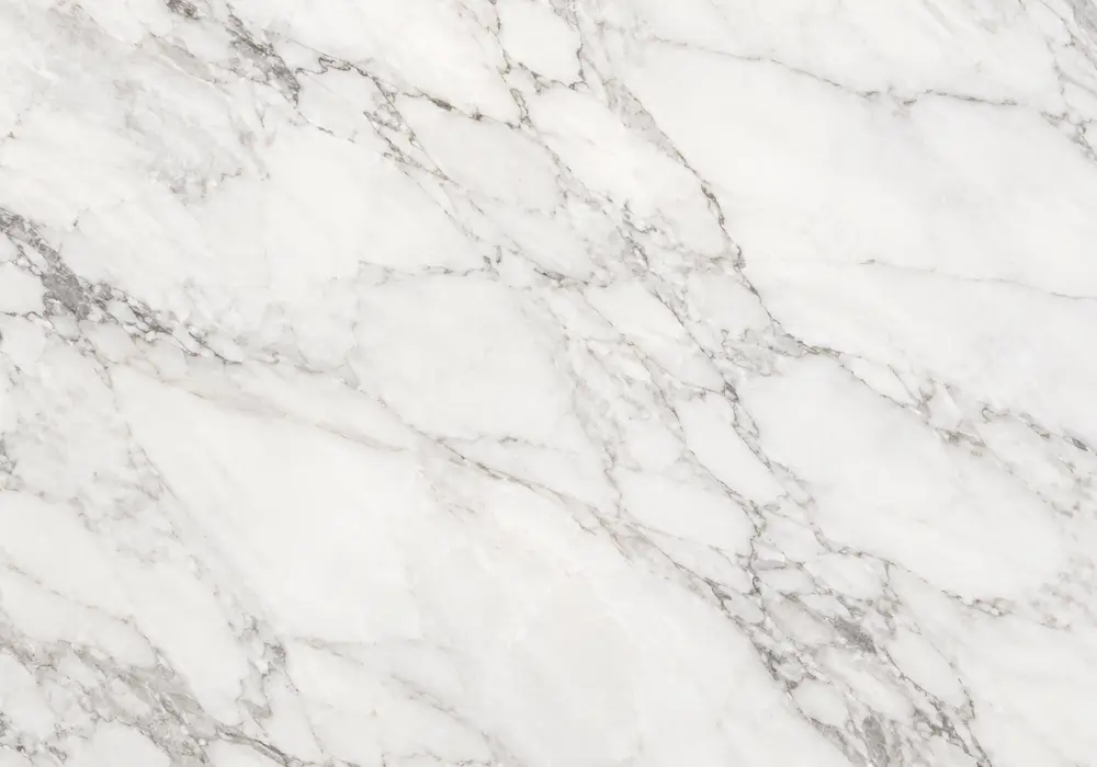 Grigio Orobico marble statement fireplace wall with layered grey stone and sweeping cream, amber and dark veins.