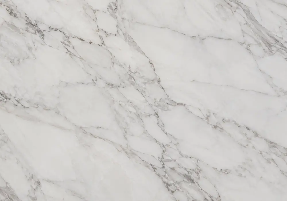 Lasa White marble premium foyer feature wall with crystalline white stone and restrained grey-gold veins