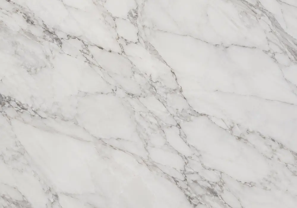 Detailed Lasa White marble price slab with white and grey, clouded movement and natural veining, and authentic quarry detail.