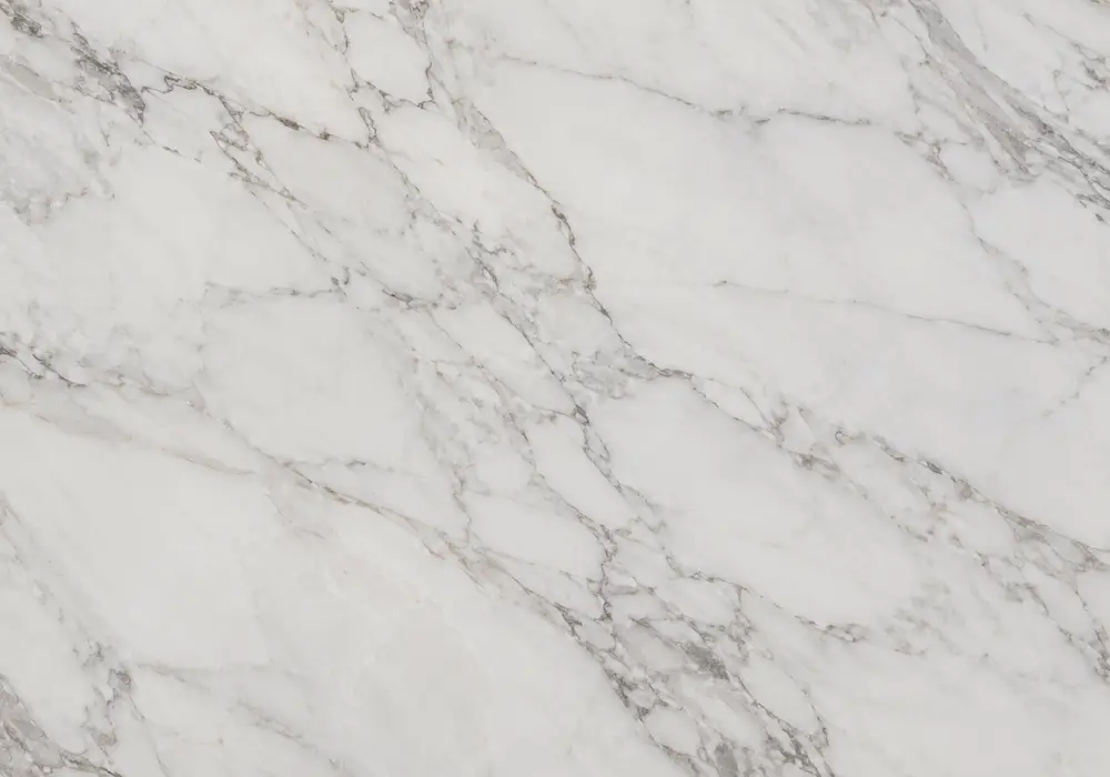 Lumix marble console table with luminous milky-white crystalline stone, soft beige tones and translucent movement.