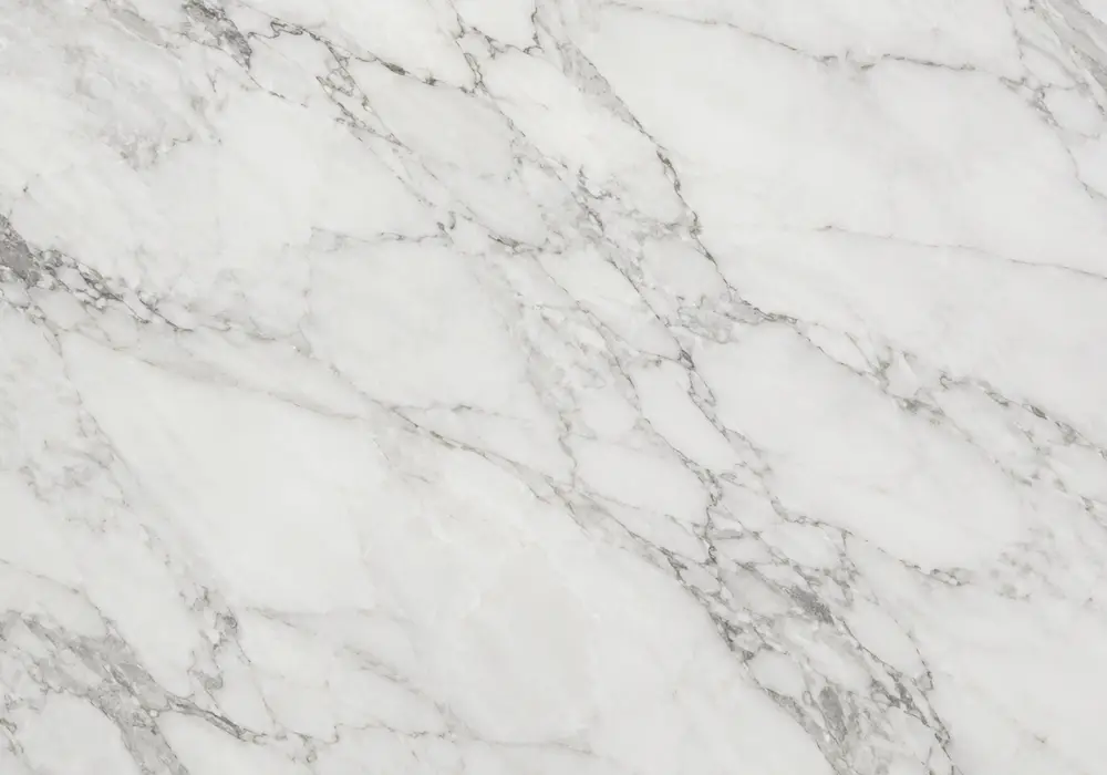Marble with brown veins designer dining tabletop with a light stone field and flowing coffee-brown veining