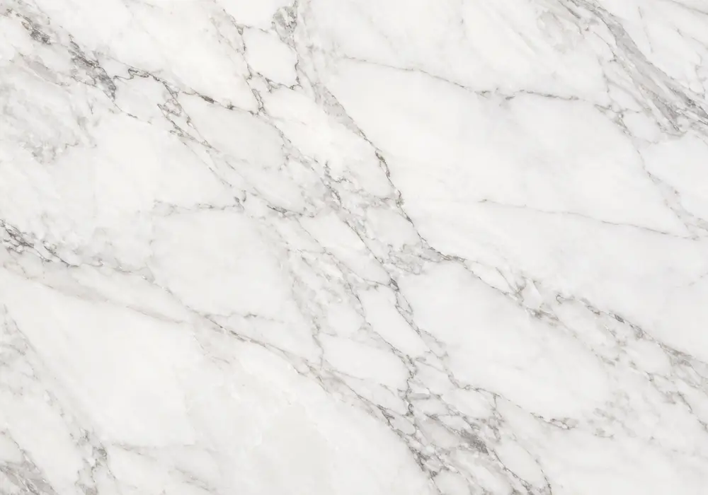 Morwad Marble luxury reception wall with milky-white stone and delicate grey and beige natural veins.