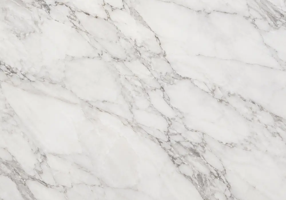 Namibia White marble elegant fireplace surround with bright crystalline stone and subtle grey mineral lines