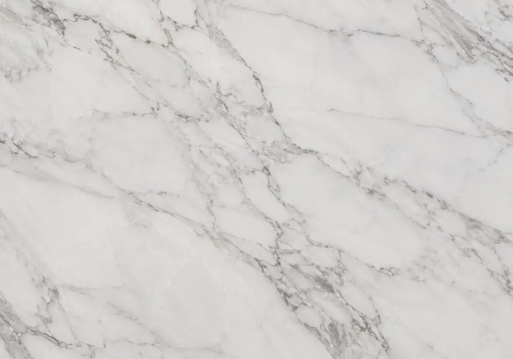 Oryx marble luxury foyer wall display with crystalline white-grey stone and subtle warm mineral movement