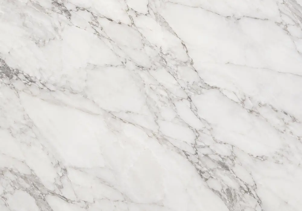 Warm-toned Perlato Sicilia marble slab with creamy beige tones, delicate veins, fossil clusters and pearly calcite details.
