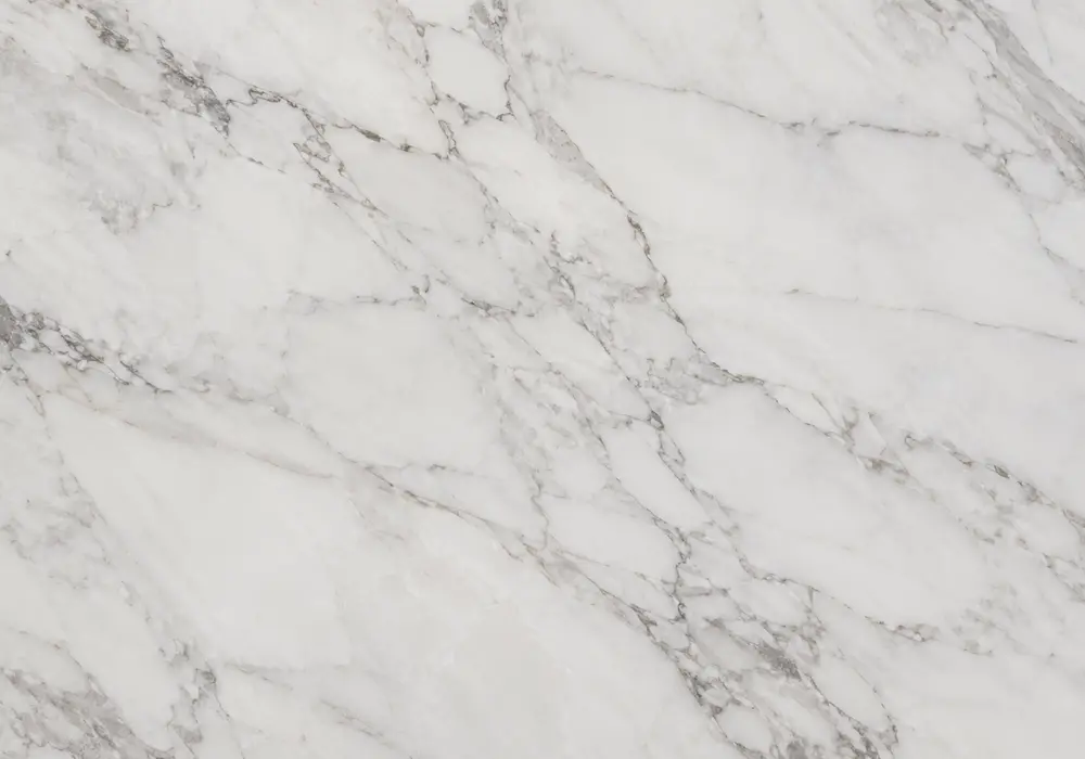 deep burgundy background with bold pale calcite veins shown on variant slabs, a honed exterior panel and fireplace piece.