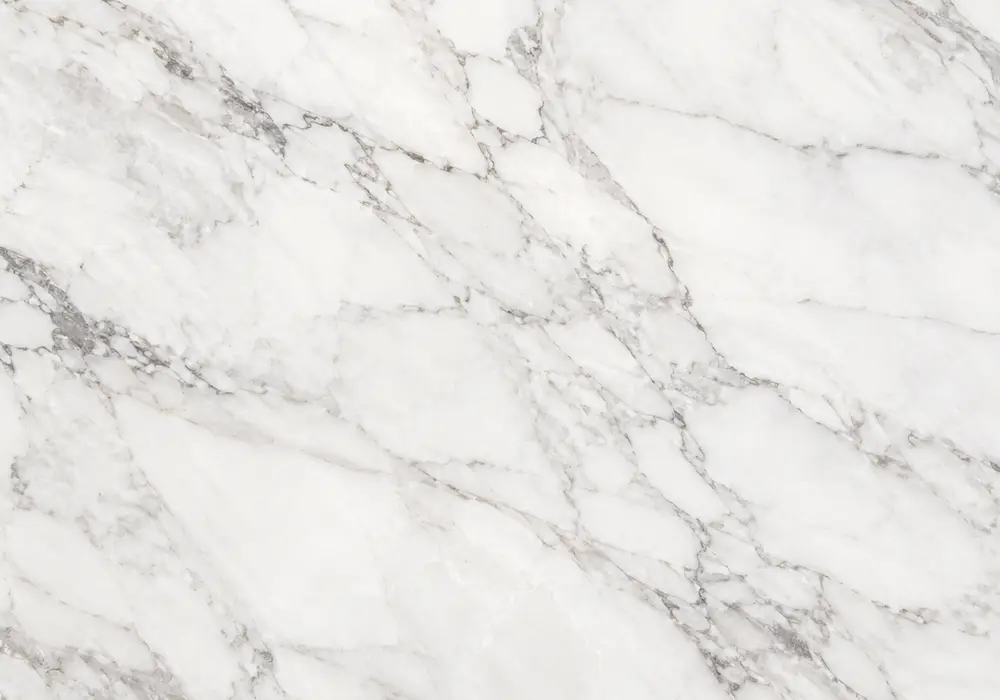 Silver River marble dining table with silver-grey, taupe and grey-beige stone and flowing linear movement.
