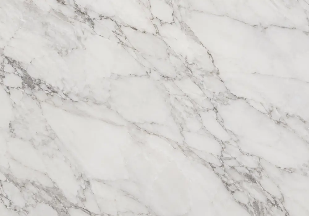 Branching charcoal and gold veins spread across smoky grey stone, highlighting distinctive Turkish Silver Roots marble depth.