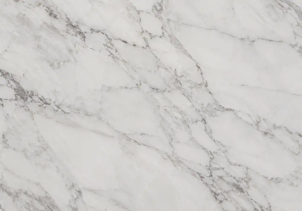 Statuario White marble console table with luminous white stone and refined bold grey architectural veining