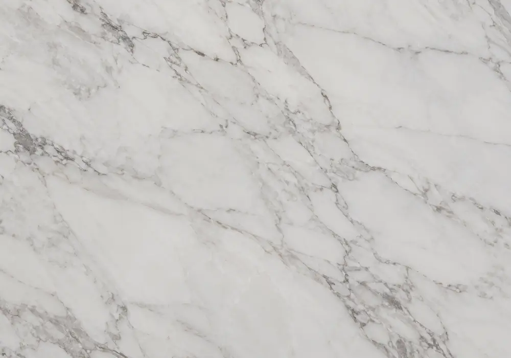 Volkas White Marble foyer reception wall in a premium architectural gallery with upright slabs and elegant finishes