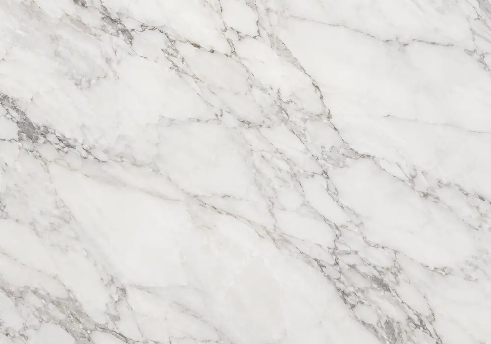Polished Carrara red checkerboard marble slab with ivory ground, burgundy ribbons, brick-red clouds and fine grey fissures.