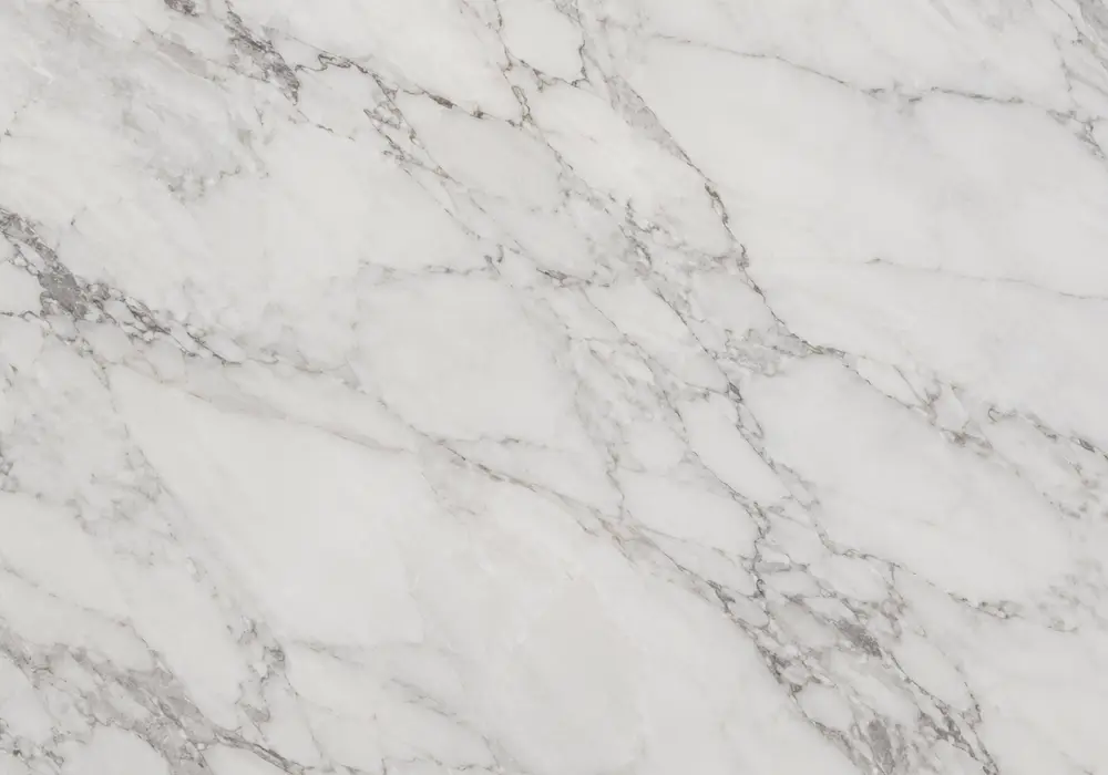 White Emperador marble console table with pale cream-grey stone and delicate Emperador-style branching veins