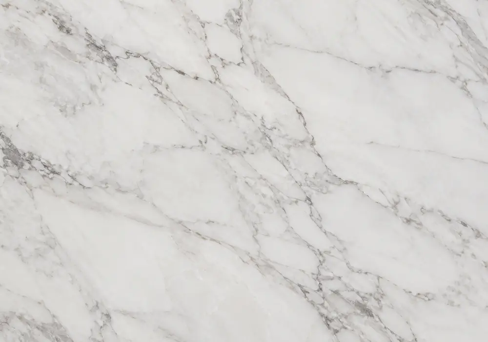 White Emperador slabs in a hotel bathroom, showing natural veining, realistic stone depth and refined architectural detail.