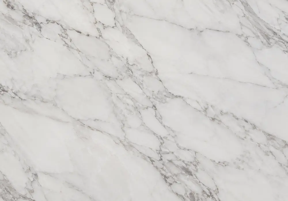 White Gold marble console table with pale white stone and refined golden-yellow, copper-beige and grey veins.