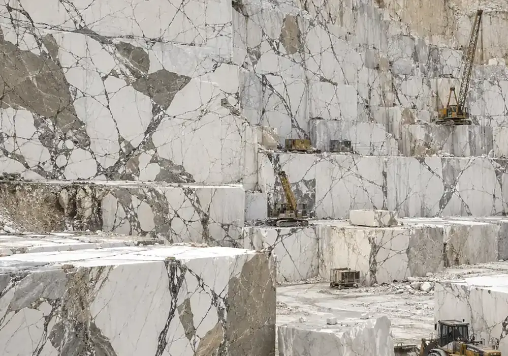 white grey marble types image: grey, white and blue, sweeping ribbons and clouded movement, and realistic mineral character.