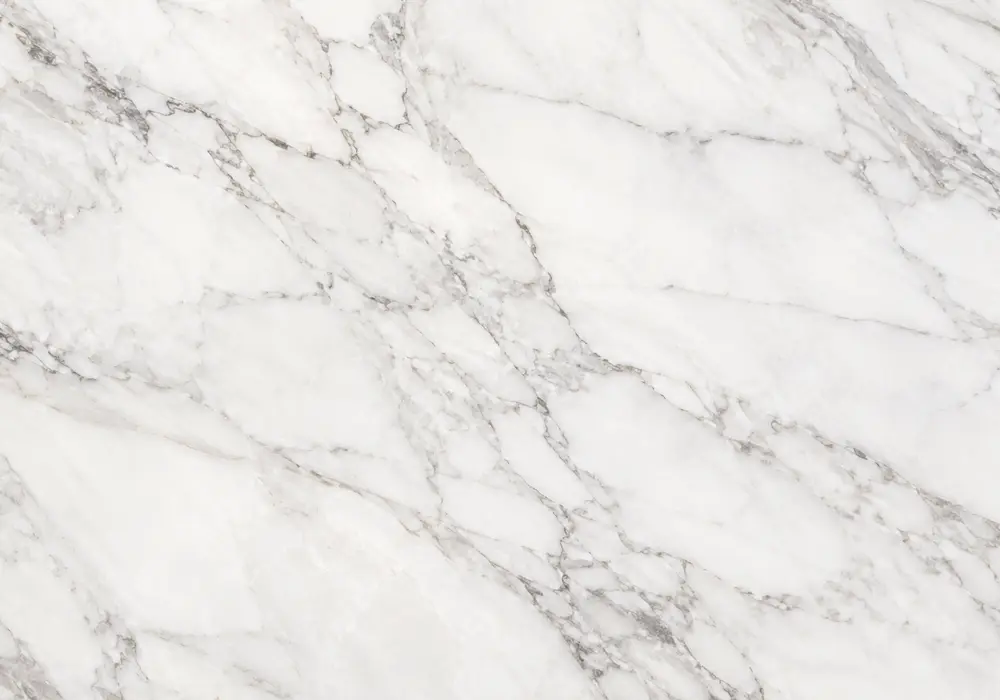 White Pearl Marble reception wall panels with pearly ivory-white stone and delicate grey and beige veins.