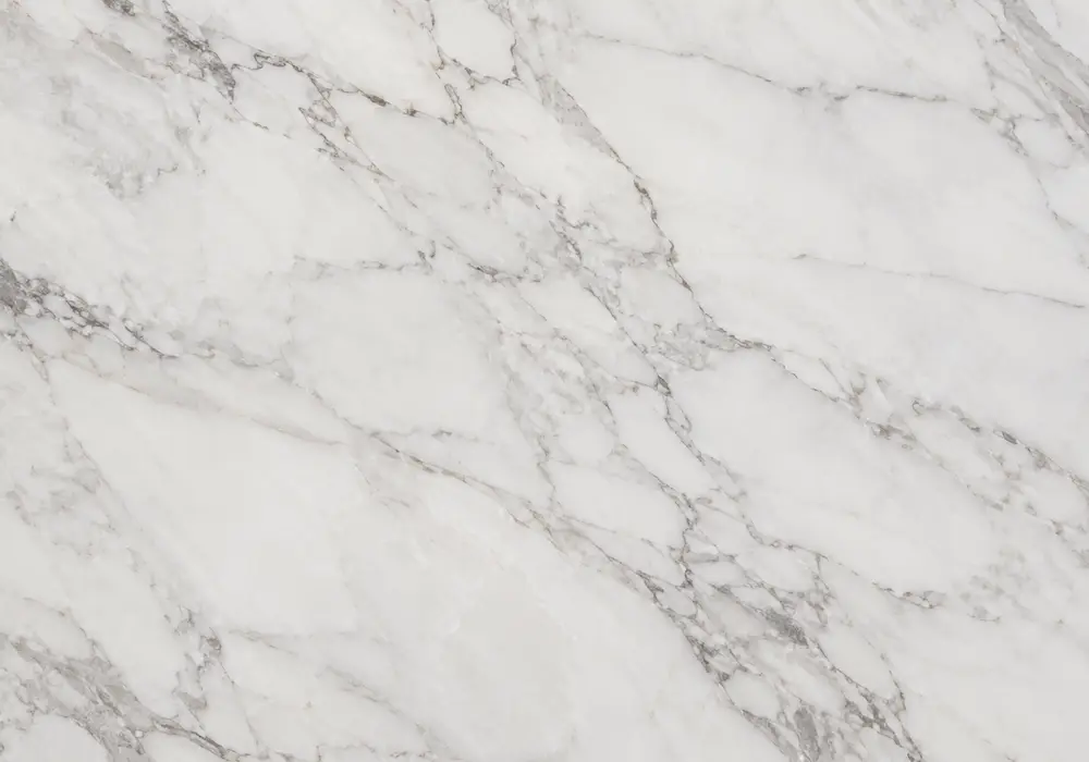Drama white marble in a staircase and foyer, with natural veining, realistic stone depth and refined architectural detail.