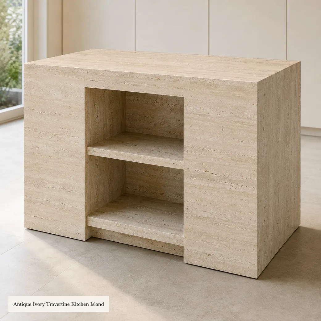 Travertine Kitchen Island Small image 1