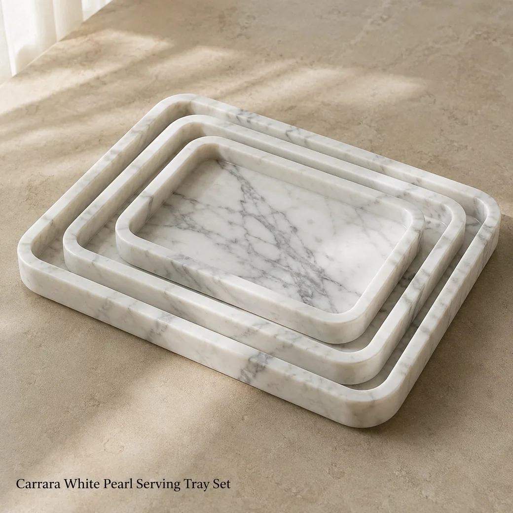 Marble Serving Tray Set Small image 1