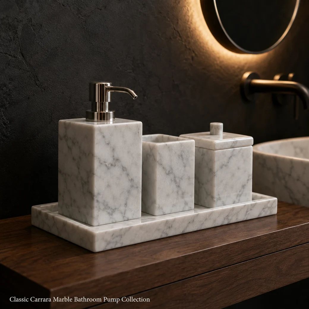 Marble Bathroom Dispenser Set Small image 2