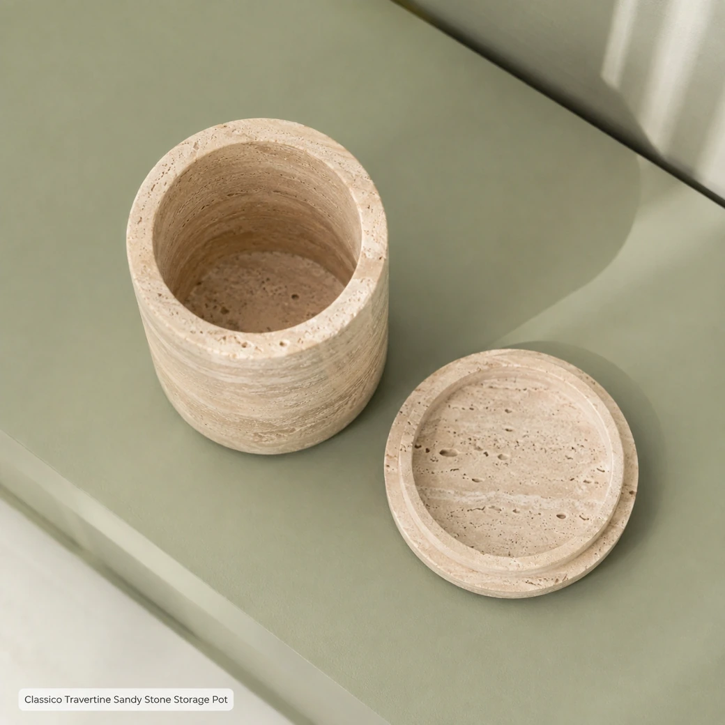 Marble Bathroom Storage Jar Small image 3