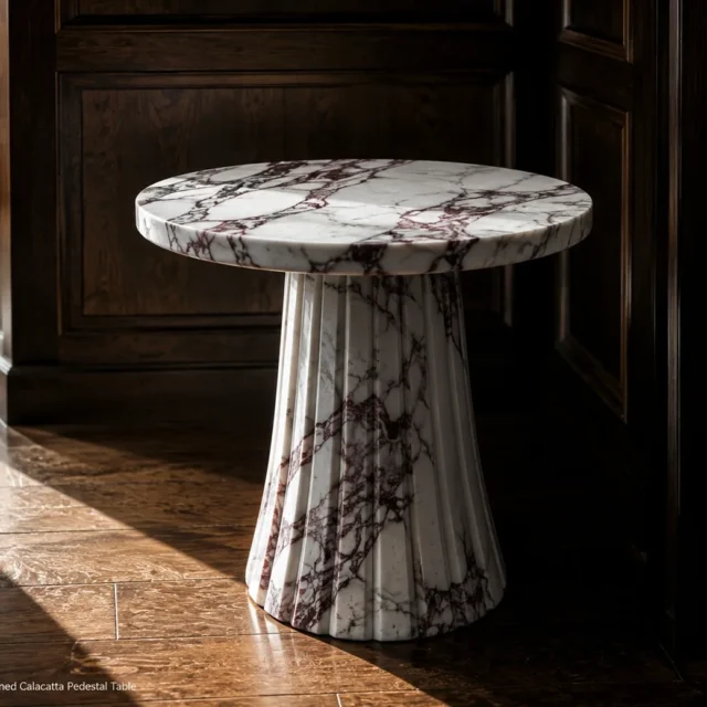 Marble Pedestal Table Small image 2
