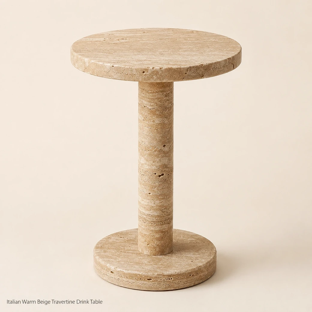 Travertine Drink Table Small image 1