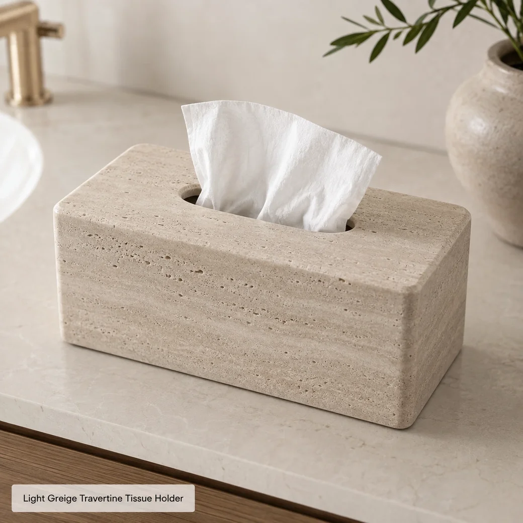 Travertine Tissue Box Small image 1