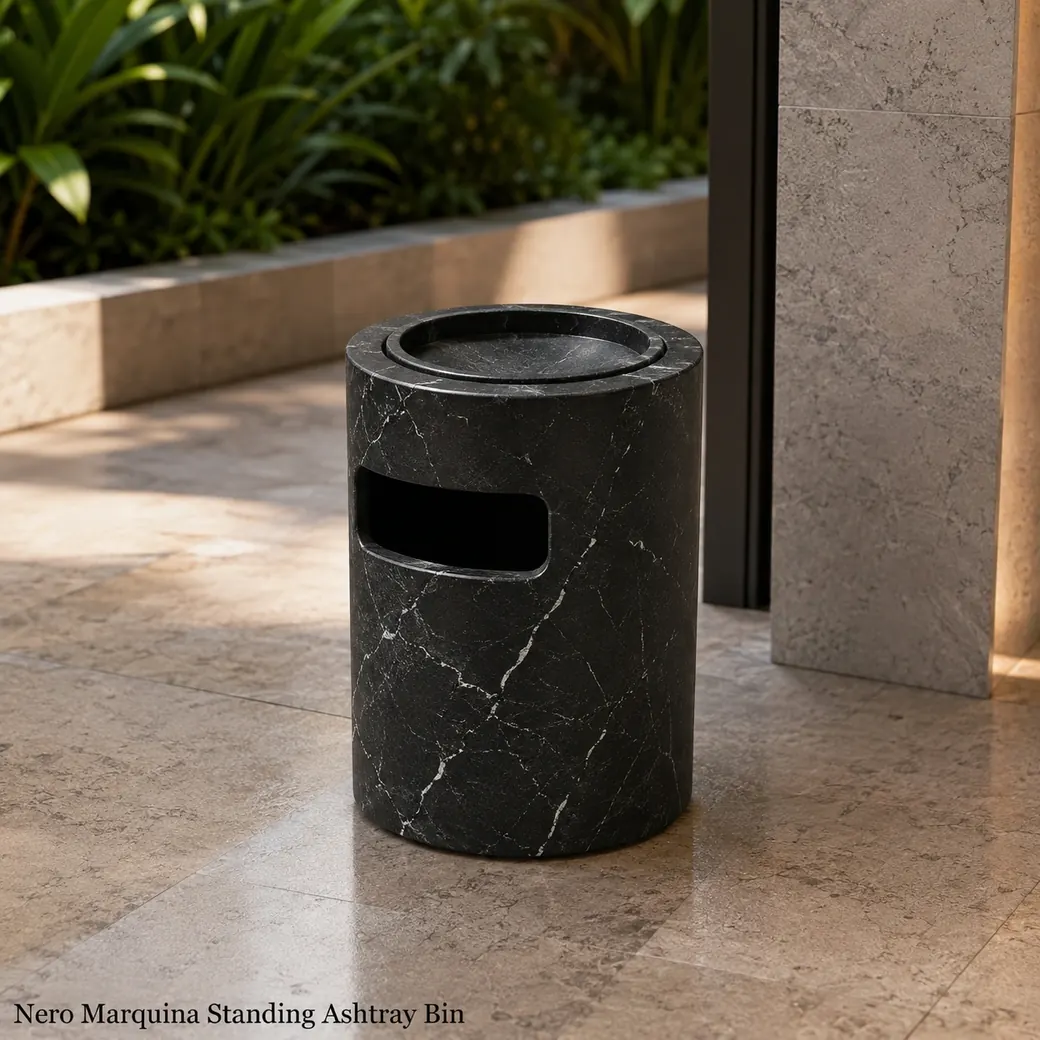 Marble Ashtray Bin Small image 1