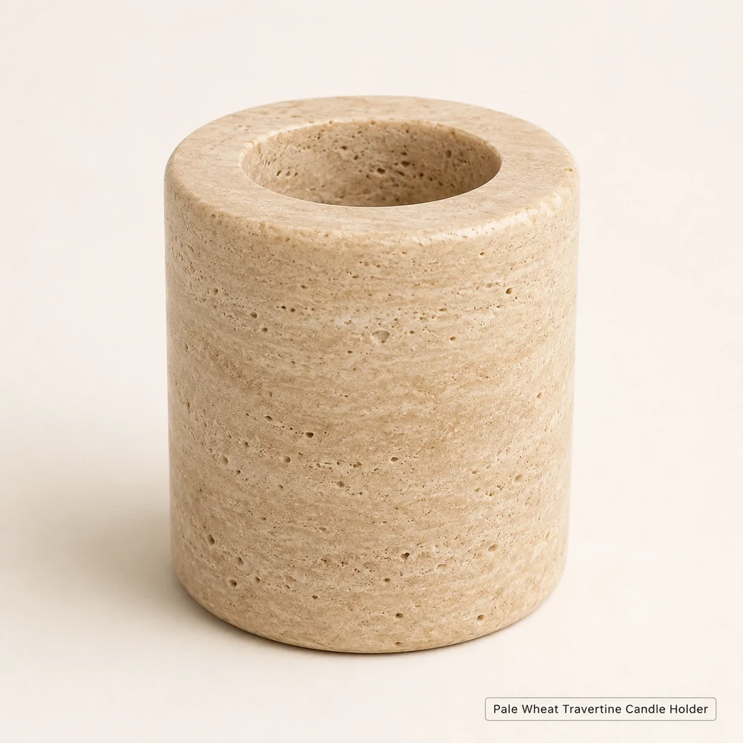 Travertine Candle Holder Small image 1