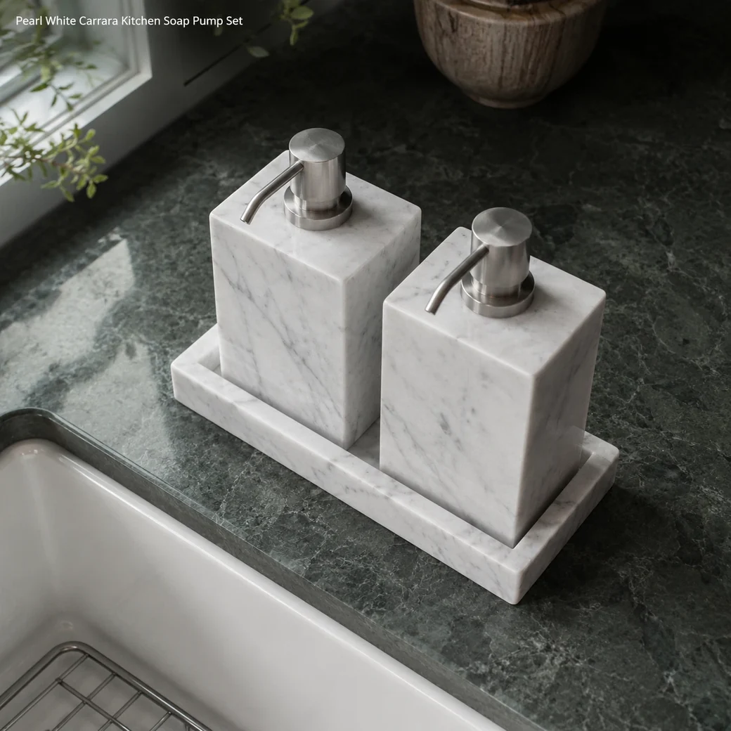 Marble Kitchen Soap Dispenser Set Small image 2