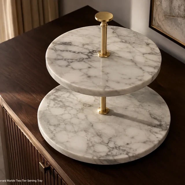 Marble Tiered Tray Small image 2