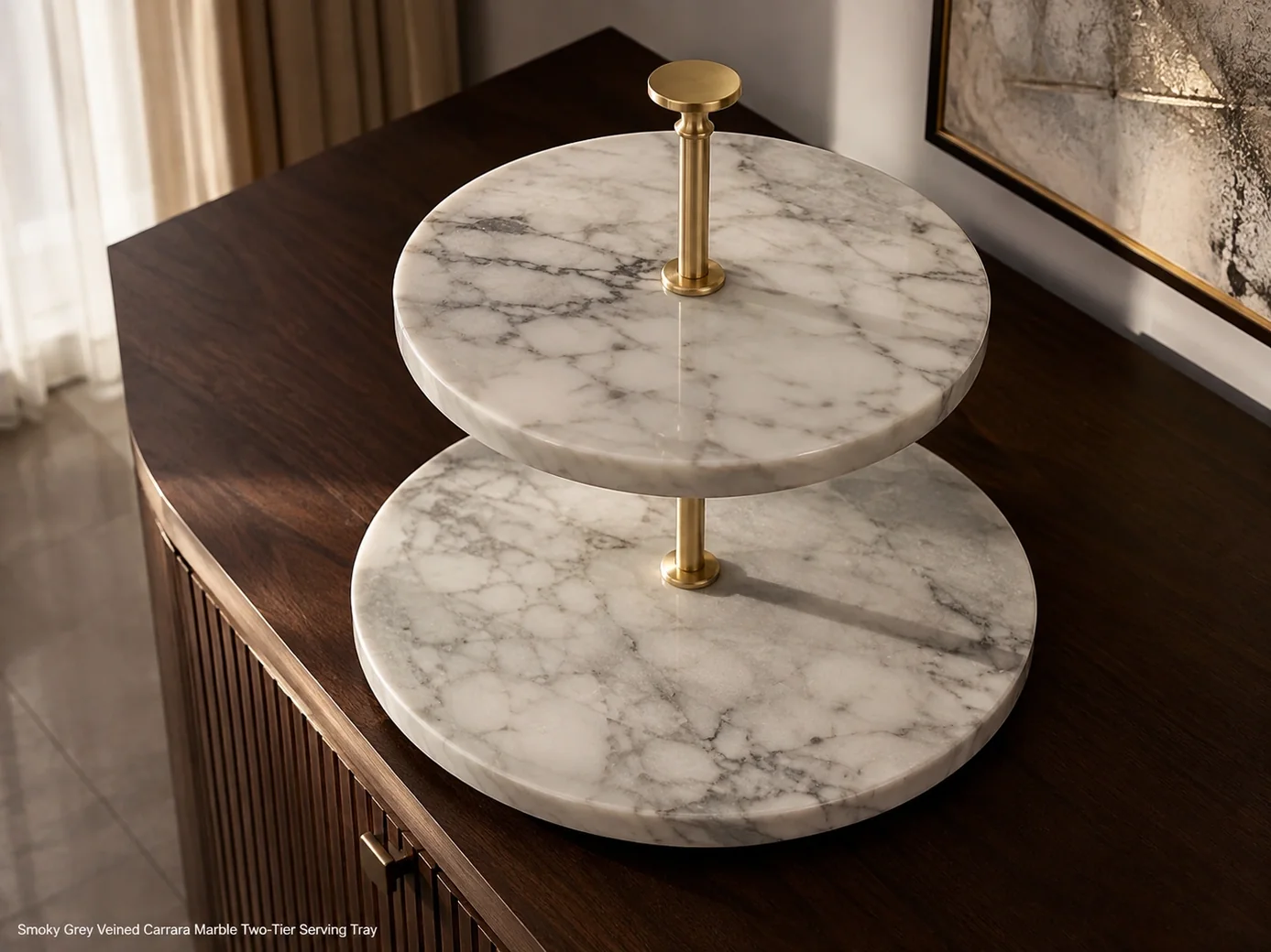 Marble Tiered Tray Small image 2