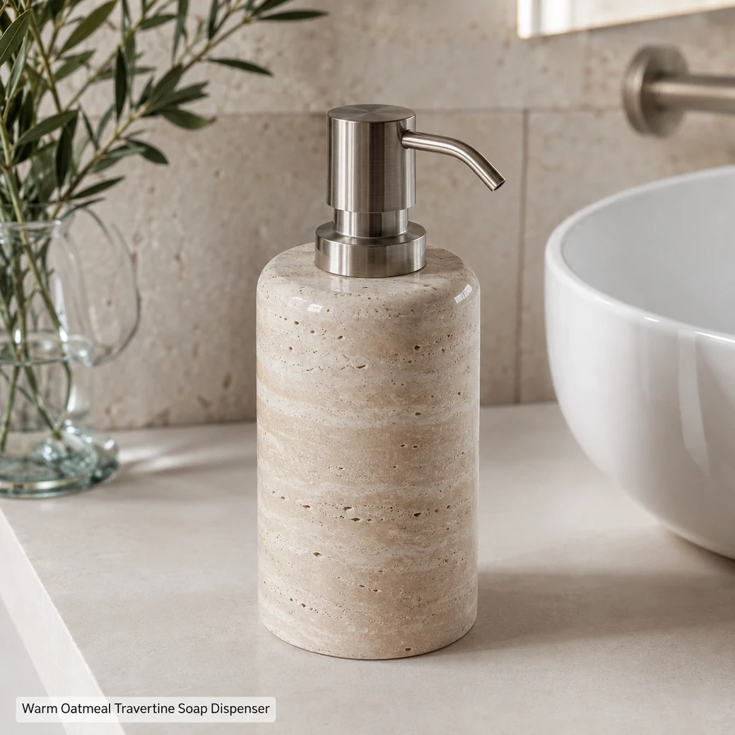 Travertine Soap Dispenser Small image 1