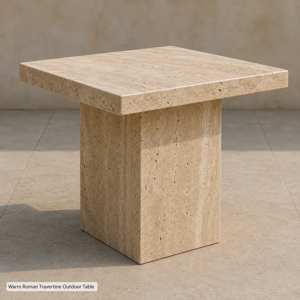Travertine Outdoor Table Small image 1