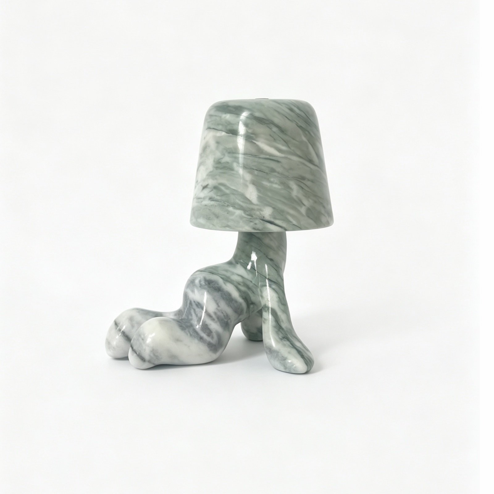 Green Reclining Figure Stone Table Lamp image 1