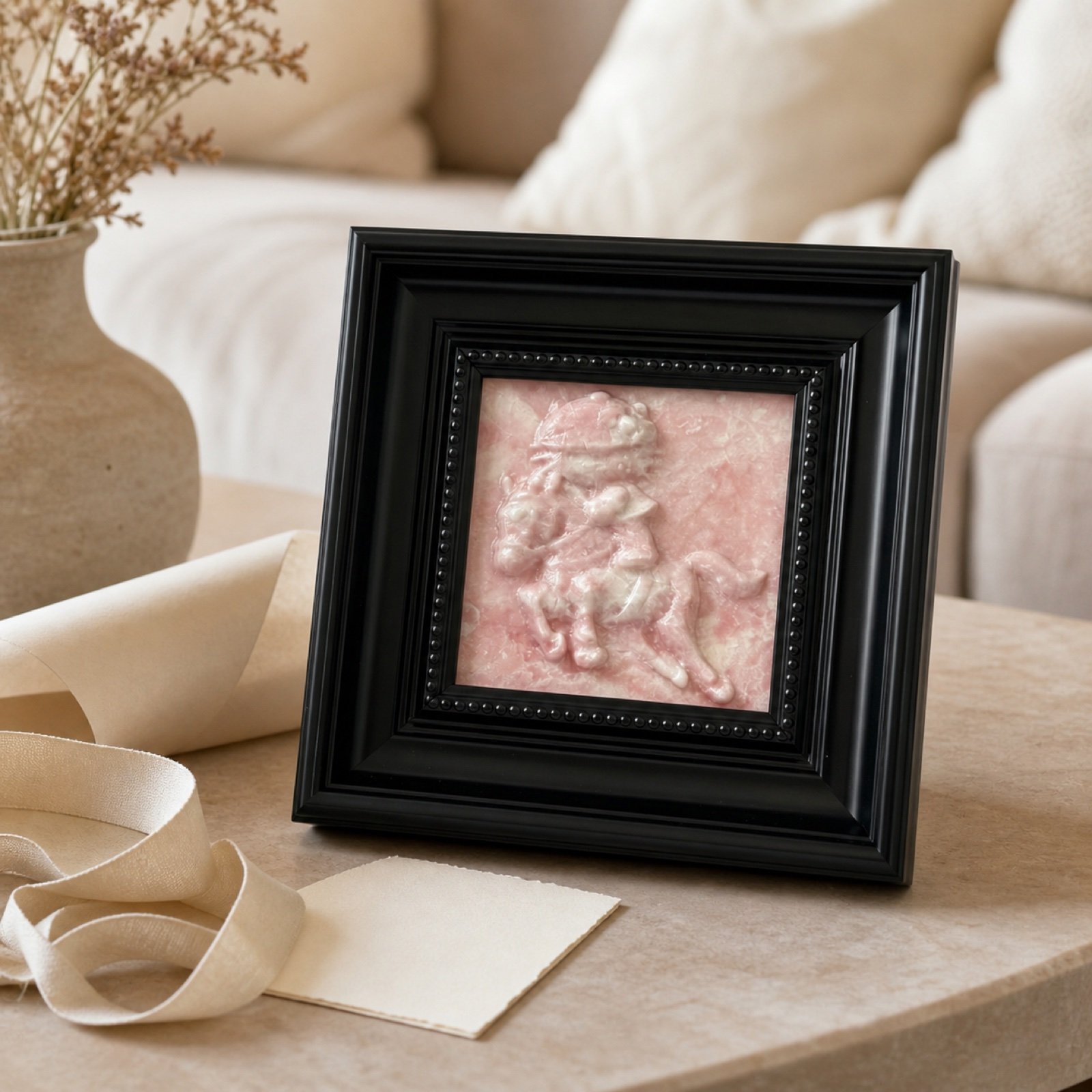 Pink Framed Stone Art image 6